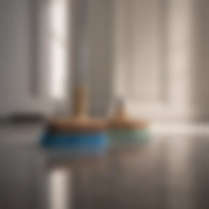 Sustainable Cleaning Tools for Bathroom Maintenance Eco-friendly cleaning tools arranged neatly for efficient use