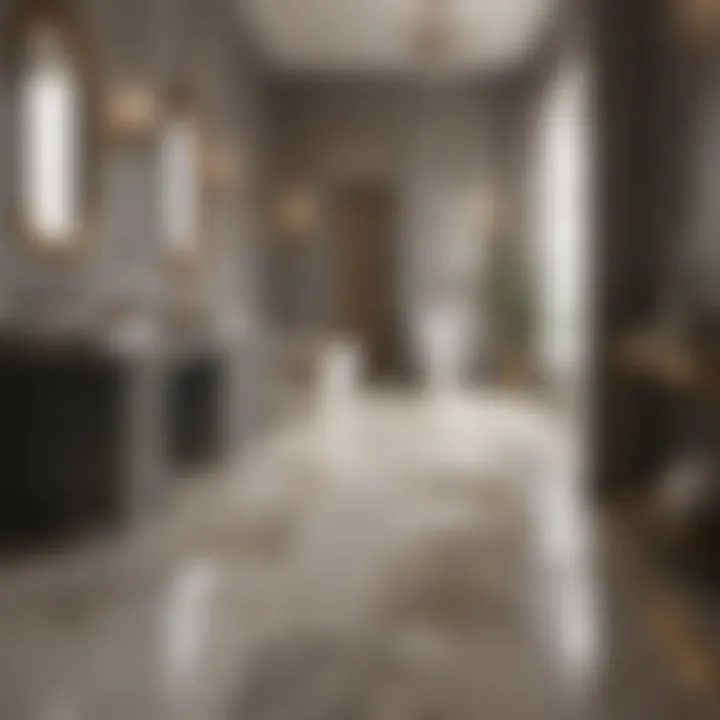 Elegant Natural Stone Flooring Natural stone flooring in a bathroom reflecting a luxurious ambiance