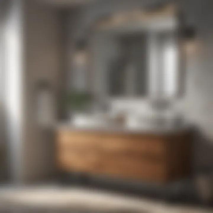 Varied material options for 55 inch bathroom vanities