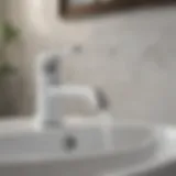 Elegant white handle bathroom faucet design