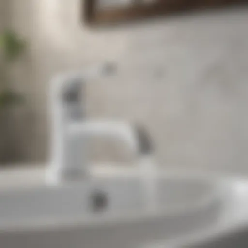 Elegant white handle bathroom faucet design