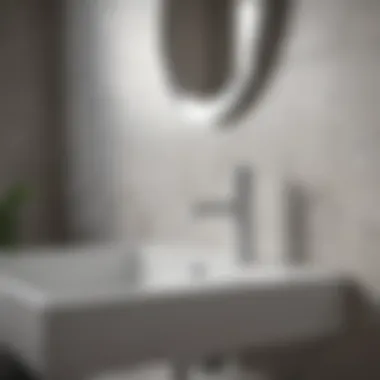 Stylish White Handle Faucet in Modern Bathroom Stylish white handle faucet in modern bathroom