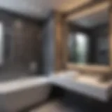 Detailed diagram of a bathroom layout showing optimal space utilization