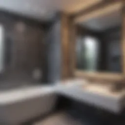 Detailed diagram of a bathroom layout showing optimal space utilization