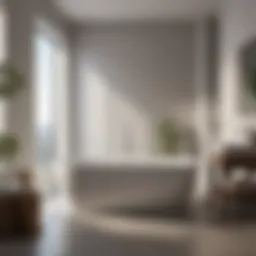 Elegant modern soaker tub in a minimalist bathroom setting