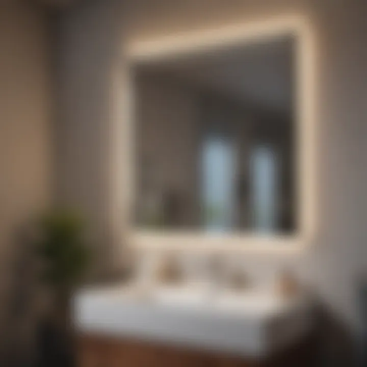 Installation process of a box mirror in a contemporary bathroom