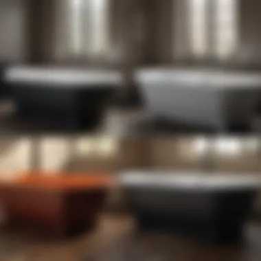 Material Comparison: Cast Iron vs. Others Comparison of cast iron drop-in bathtubs with other materials highlighting durability.