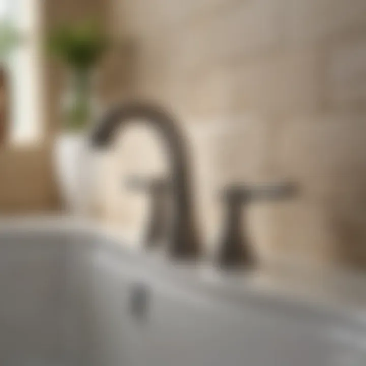 Close-up of Moen faucet controls highlighting functionality