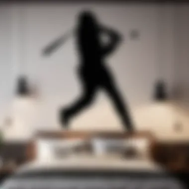 Contemporary Baseball Player Silhouette Wall Art Contemporary Baseball Player Silhouette Wall Art
