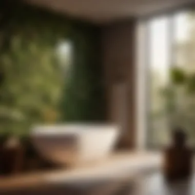 Contemporary bathroom design template with nature-inspired elements