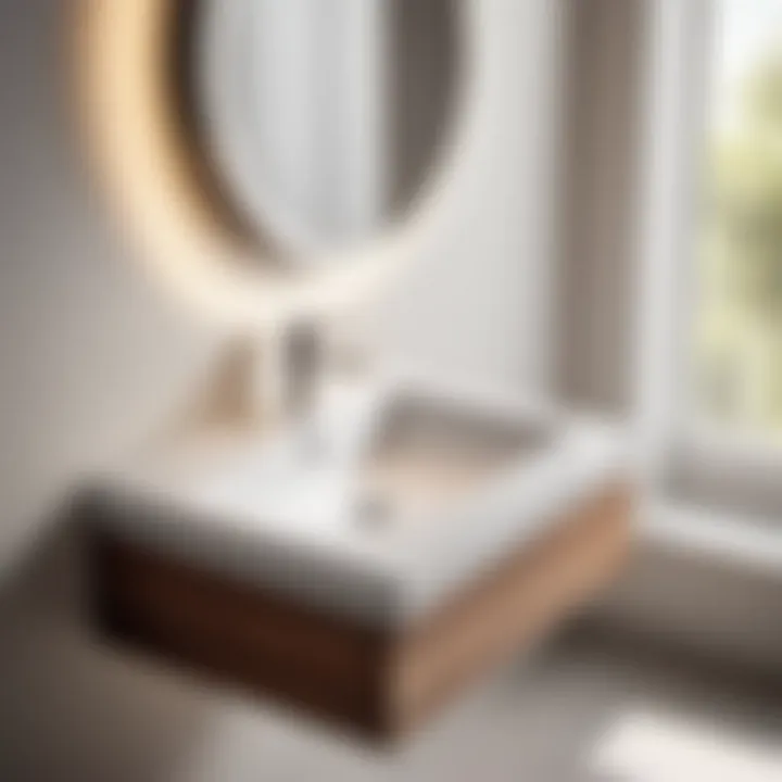 Aesthetic and Functional Integration Contemporary wall mount bathroom sink with practical storage