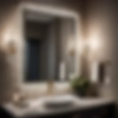 Crystal embellished vanity sconce creating a glamorous atmosphere in a contemporary bathroom