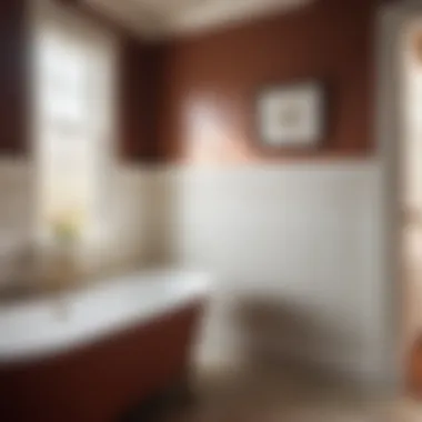 Beadboard Beauty Contemporary beadboard wainscoting in a trendy bathroom