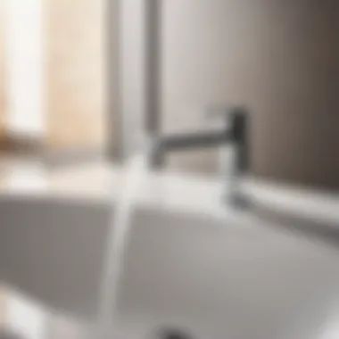 Minimalist Chrome Faucet with Clean Lines Contemporary chrome bathroom faucet with clean lines and a minimalist design