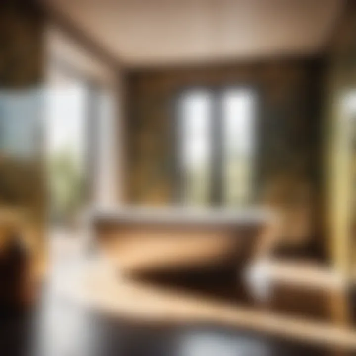 Elegant Freestanding Bathtub Enhanced by Stylish Tile Surrounding Contemporary Freestanding Bathtub with Surrounding Tiles