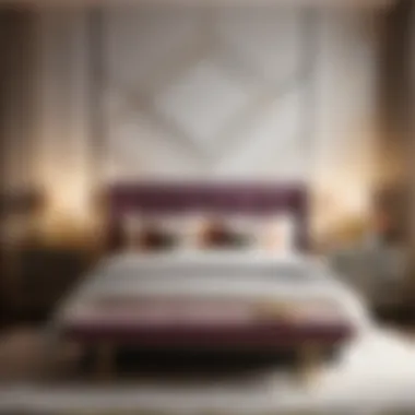 Geometric Elegance in Bedroom Set Contemporary full size bedroom set with geometric patterns