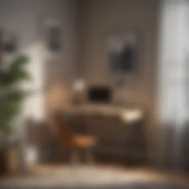 Contemporary design of a small study table in a cozy corner