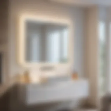 Contemporary White Bathroom Vanity with Integrated Lighting