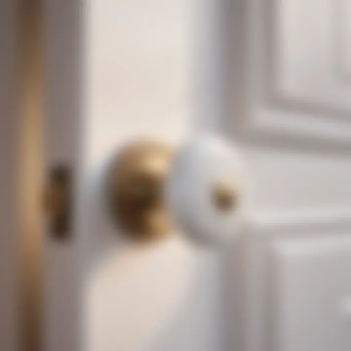 Contemporary White Door Knob with Artistic Abstract Pattern