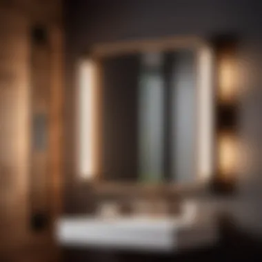 Contemporary wooden and metal vanity light