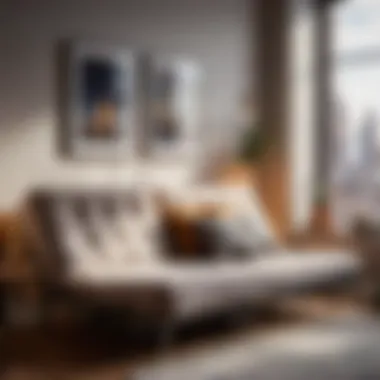 Convertible Futon Bed in Studio Apartment
