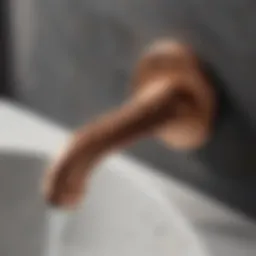 An elegant copper faucet showcasing intricate design