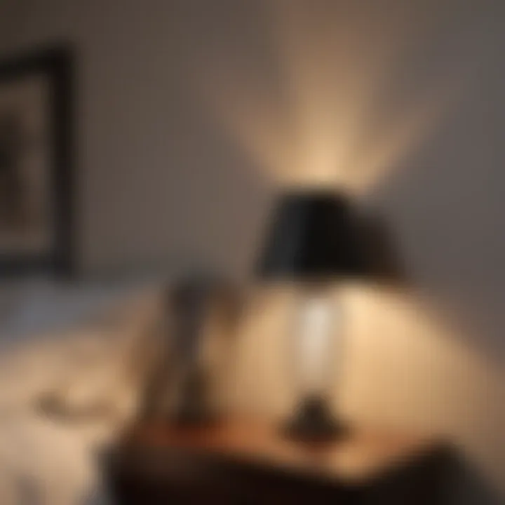 Elegant Corner Light in a Cozy Bedroom Nook Elegant corner light illuminating a cozy bedroom nook