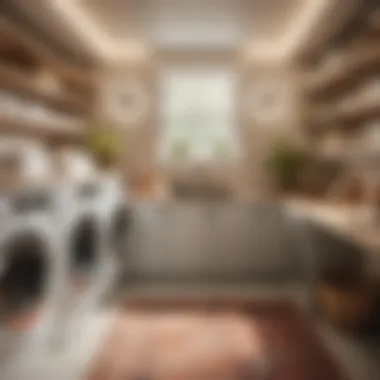 Transforming Mundane Chores into Streamlined Tasks Organized Laundry Room with Corner Shelves