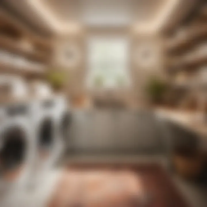Transforming Mundane Chores into Streamlined Tasks Organized Laundry Room with Corner Shelves