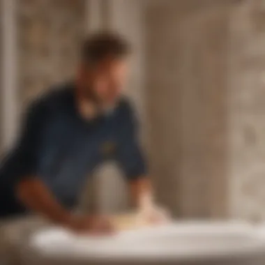 Master Craftsman Performing Bathroom Installation Skilled Bathroom Installer at Work