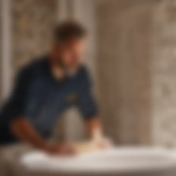 Master Craftsman Performing Bathroom Installation Skilled Bathroom Installer at Work