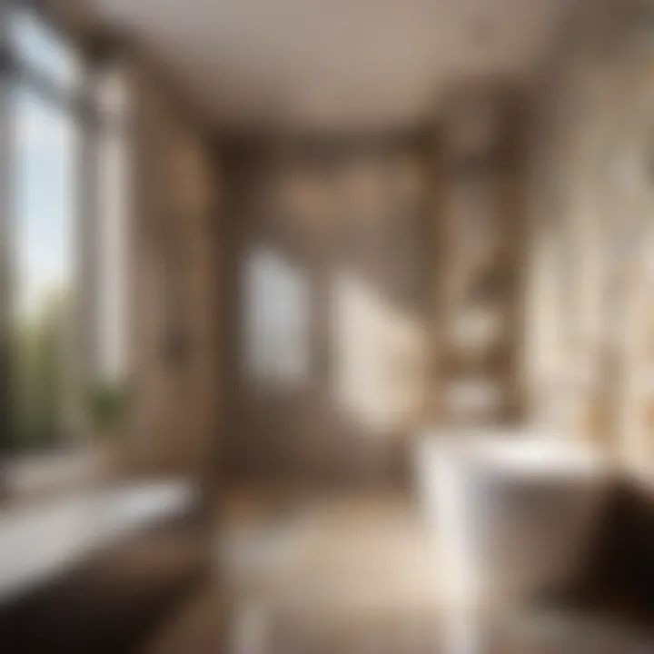 Luxurious bathroom tiling design