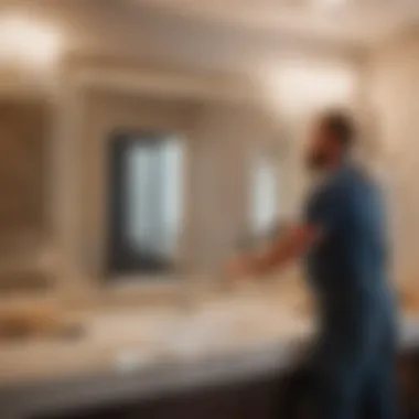Skilled Contractor at Work Contractor working on bathroom renovation