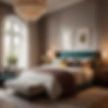 Elegant bedroom with painted walls