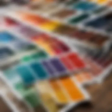 Various paint color swatches for selection
