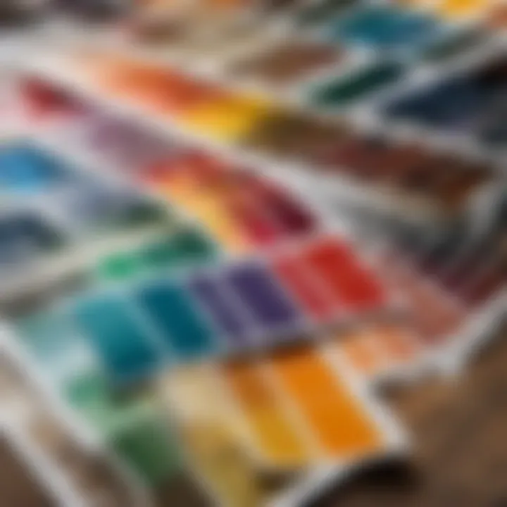 Various paint color swatches for selection