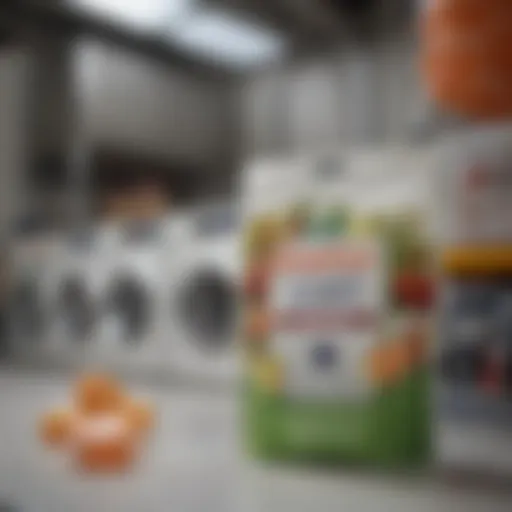 Detailed view of Costco laundry pods showcasing formulation ingredients