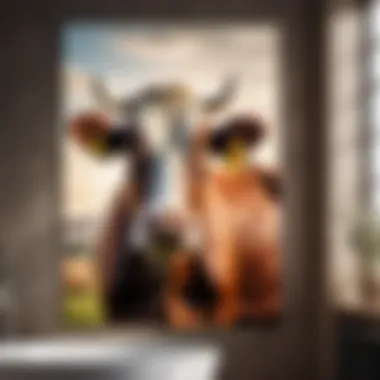 Elegant Cow-themed Wall Art Elegant Cow-themed Wall Art