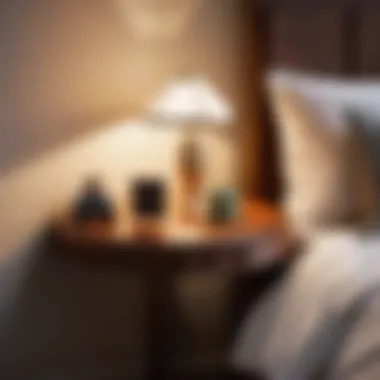 Cozy bedroom ambiance with small corner table