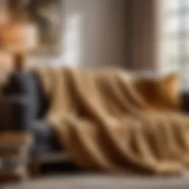 Warm Comfort Cozy throw blanket draped over a plush sofa in a guest room