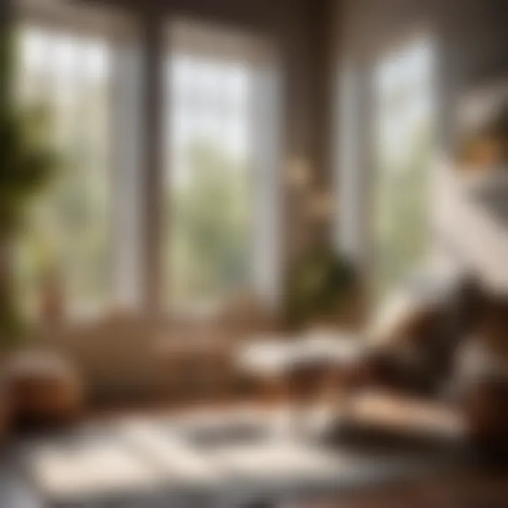Cozy reading nook with a chair and table set near a window