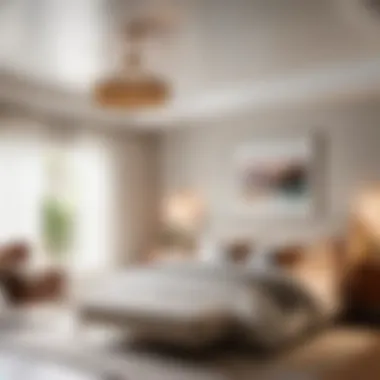 Warm White Shiplap Ceiling in Serene Bedroom Cozy bedroom with white shiplap ceiling