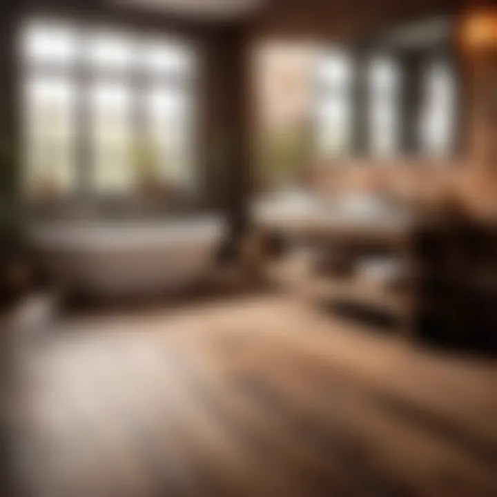 Warm wood-look tiles creating a cozy atmosphere