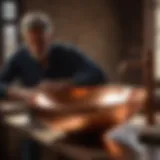 Artisan crafting copper basin