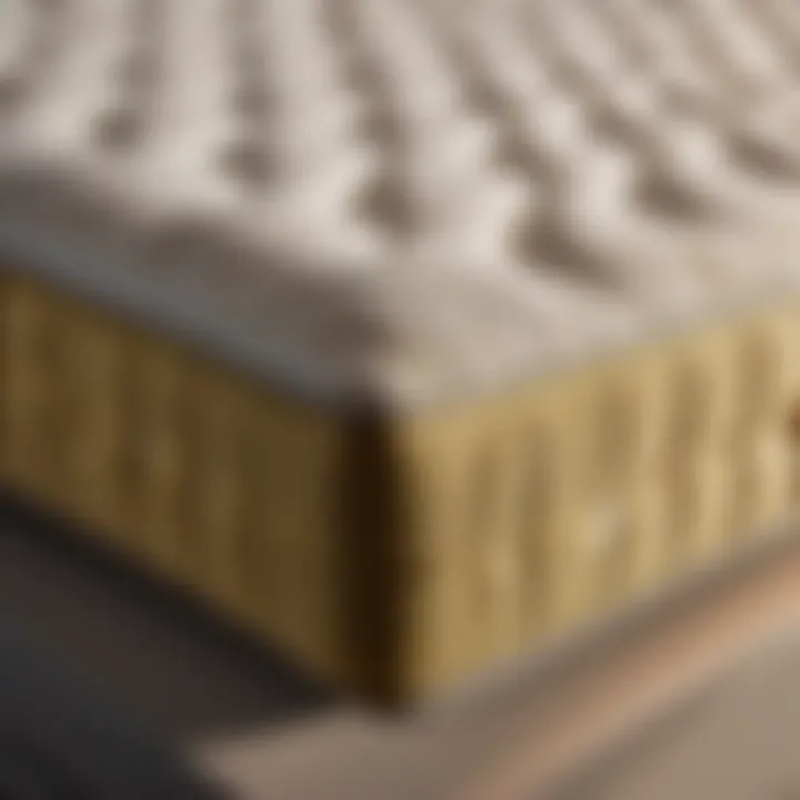 Detail of Double-Sided Mattress Construction Close-up of double-sided mattress materials and craftsmanship