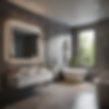 Modern Bathroom with Energy-Efficient Features Modern bathroom showcasing energy-efficient lighting and design elements
