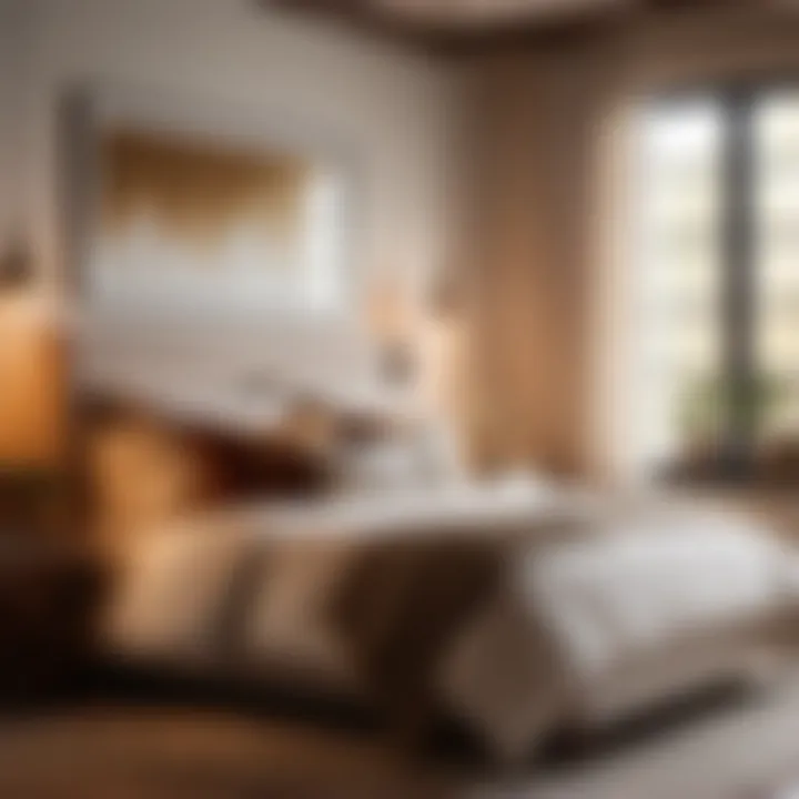 Warm neutral tones in a cozy bedroom setting