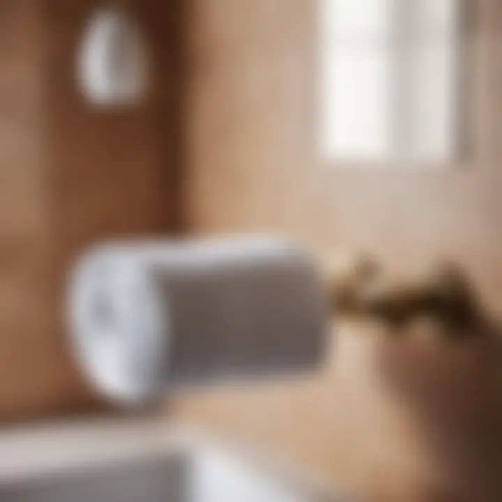 Creative bath towel roll holder usage idea