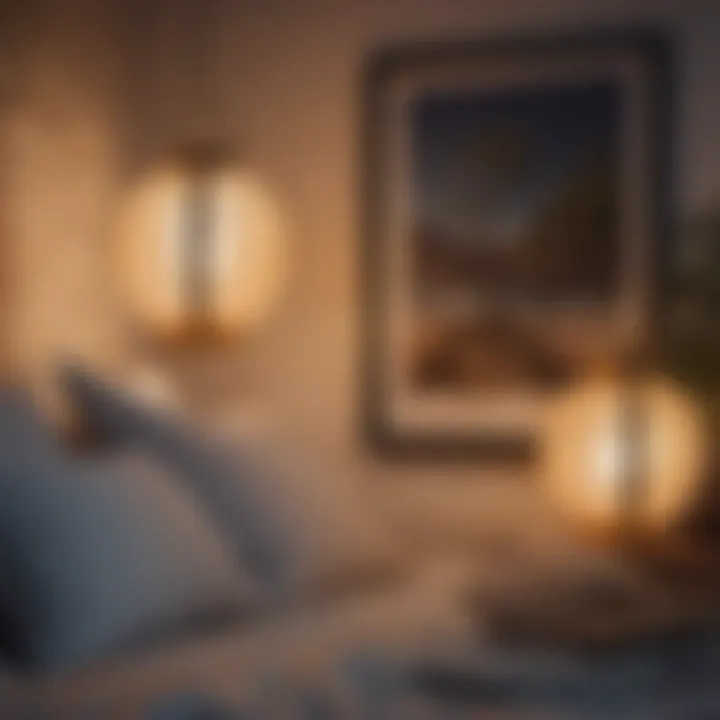 Innovative Lighting Arrangement Creative placement of lantern lights in a cozy bedroom