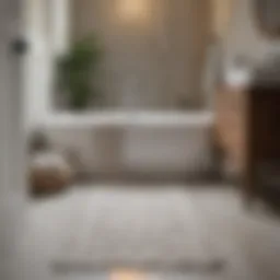 Elegant crochet bath runner displayed in a serene bathroom setting